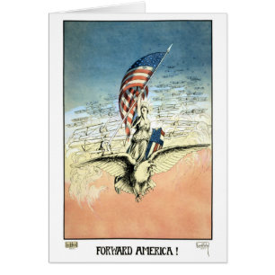 Vintage Patriotisch, Dame, Adler mit amerikanische