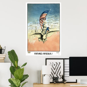 Vintage patriotisch, Dame, Adler mit amerikanische Poster