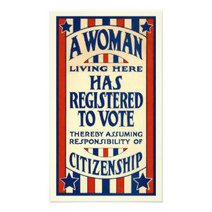 Vintage patriotisch, eine Frau ist registriert, um Fotodruck