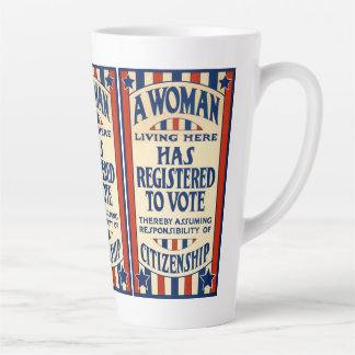 Vintage patriotisch, eine Frau ist registriert, um Milchtasse