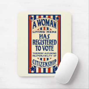 Vintage patriotisch, eine Frau ist registriert, um Mousepad
