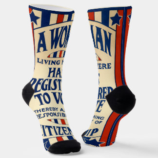 Vintage patriotisch, eine Frau ist registriert, um Socken