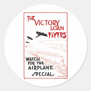 Vintage patriotisch, Victory Loan Flugblätter Flug Runder Aufkleber