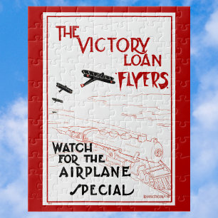 Vintage patriotisch, Victory Loan Flyer Flugzeuge Puzzle