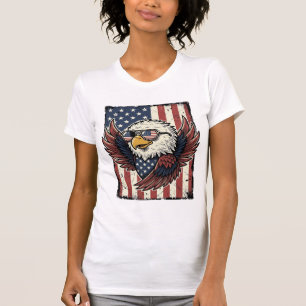Vintage patriotische Adler-Sonnenbrille-Shirt-Desi T-Shirt