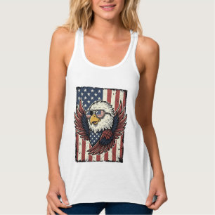 Vintage patriotische Adler-Sonnenbrille-Shirt-Desi Tank Top