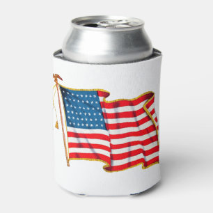 Vintage patriotische amerikanische Flagge, 4. Juli Dosenkühler