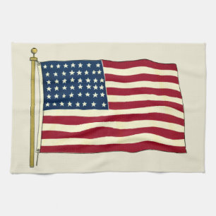Vintage patriotische amerikanische Flagge, 4. Juli Geschirrtuch