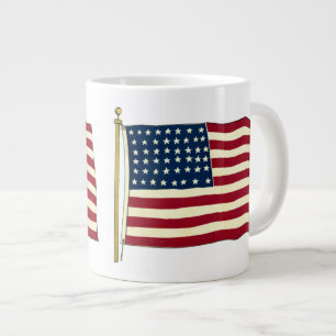 Vintage patriotische amerikanische Flagge, 4. Juli Jumbo-Tasse