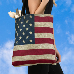 Vintage patriotische amerikanische Flagge, 4. Juli Tasche