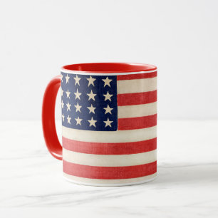 Vintage-patriotische amerikanische Flagge, 4. Juli Tasse