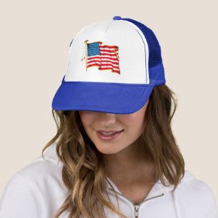 Vintage patriotische amerikanische Flagge, 4. Juli Truckerkappe