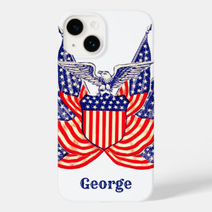 Vintage Patriotische Amerikanische Flagge, Amerika Case-Mate iPhone 14 Hülle