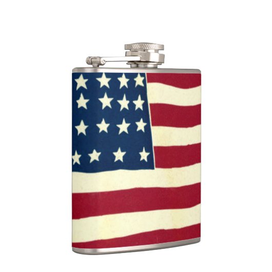 Vintage Patriotische Amerikanische Flagge, Amerika Flachmann (Rechts)