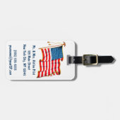 Vintage Patriotische Amerikanische Flagge, Amerika Gepäckanhänger (Vorderseite horizontal)