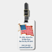 Vintage Patriotische Amerikanische Flagge, Amerika Gepäckanhänger (Vorderseite vertikal)