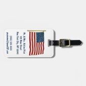 Vintage Patriotische Amerikanische Flagge, Amerika Gepäckanhänger (Vorderseite horizontal)