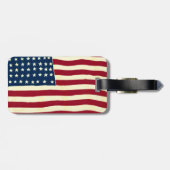Vintage Patriotische Amerikanische Flagge, Amerika Gepäckanhänger (Rückseite horizontal)