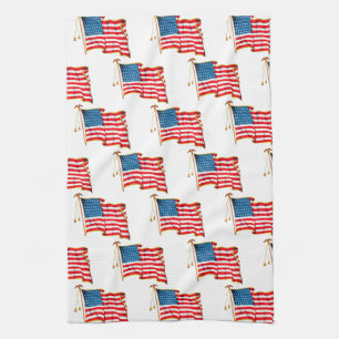 Vintage Patriotische Amerikanische Flagge, Amerika Geschirrtuch