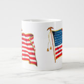 Vintage Patriotische Amerikanische Flagge, Amerika Jumbo-Tasse (Vorderseite)
