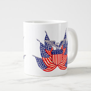 Vintage Patriotische Amerikanische Flagge, Amerika Jumbo-Tasse