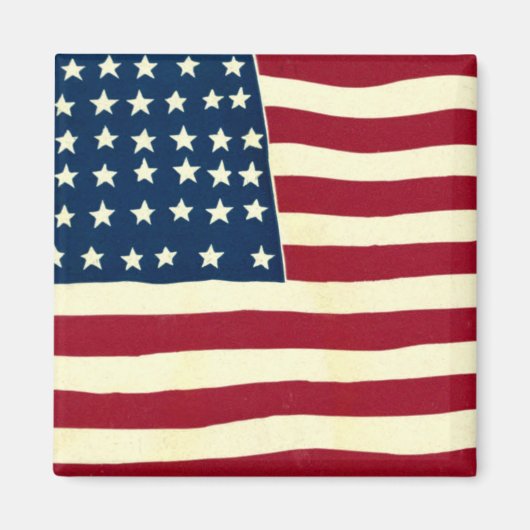Vintage Patriotische Amerikanische Flagge, Amerika Magnet (Vorne)
