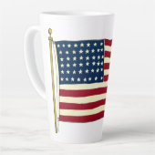 Vintage Patriotische Amerikanische Flagge, Amerika Milchtasse (Linke Ecke)
