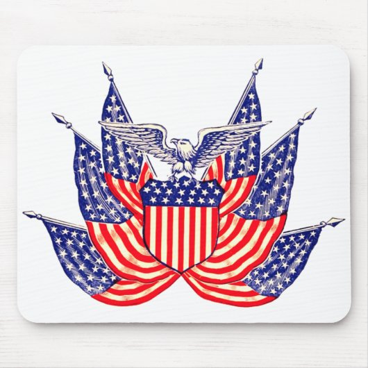 Vintage Patriotische Amerikanische Flagge, Amerika Mousepad (Vorne)
