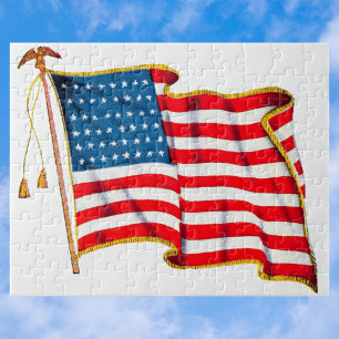 Vintage Patriotische Amerikanische Flagge, Amerika Puzzle