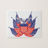 Vintage Patriotische Amerikanische Flagge, Amerika Puzzle (Horizontal)
