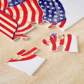 Vintage Patriotische Amerikanische Flagge, Amerika Puzzle (Seite)
