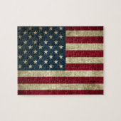 Vintage Patriotische Amerikanische Flagge, Amerika Puzzle (Horizontal)