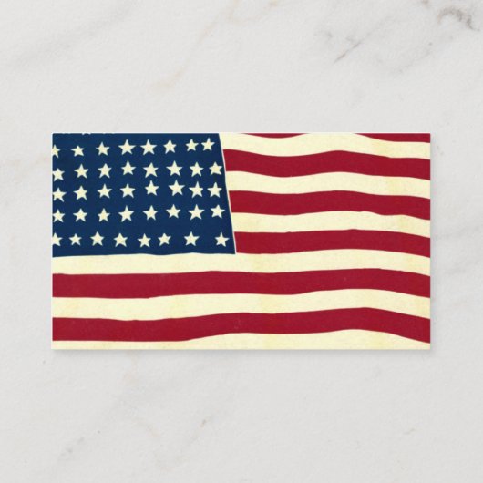 Vintage Patriotische Amerikanische Flagge, Amerika Visitenkarte (Rückseite)