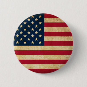 Vintage patriotische amerikanische Flagge Button