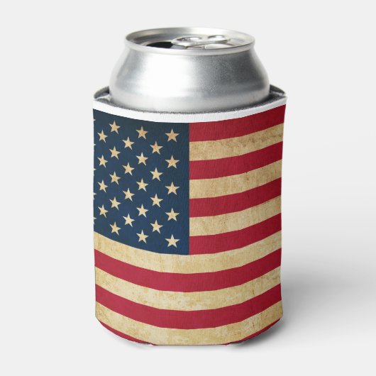 Vintage patriotische amerikanische Flagge Dosenkühler (Kanne Vorderseite)