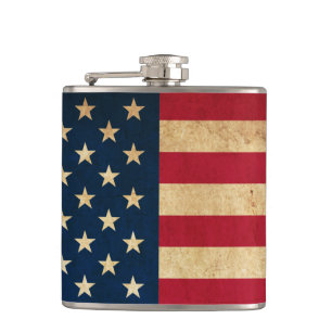 Vintage patriotische amerikanische Flagge Flachmann