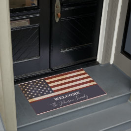 Vintage patriotische amerikanische Flagge  Fußmatte
