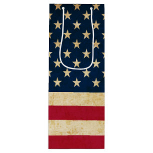 Vintage patriotische amerikanische Flagge Geschenktüte Für Weinflaschen