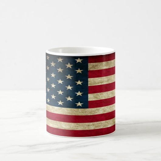 Vintage patriotische amerikanische Flagge Kaffeetasse (Mittel)