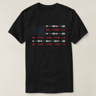 Vintage patriotische amerikanische Flagge Kolben M T-Shirt