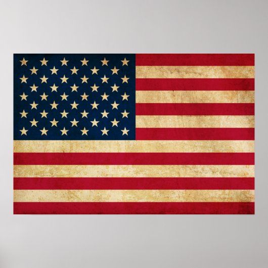 Vintage patriotische amerikanische Flagge Poster (Vorne)