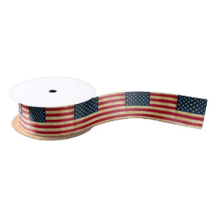 Vintage patriotische amerikanische Flagge Satinband