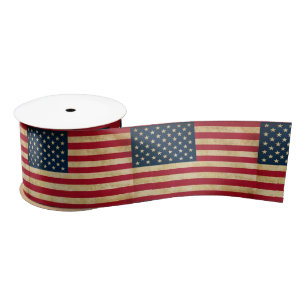 Vintage patriotische amerikanische Flagge Satinband
