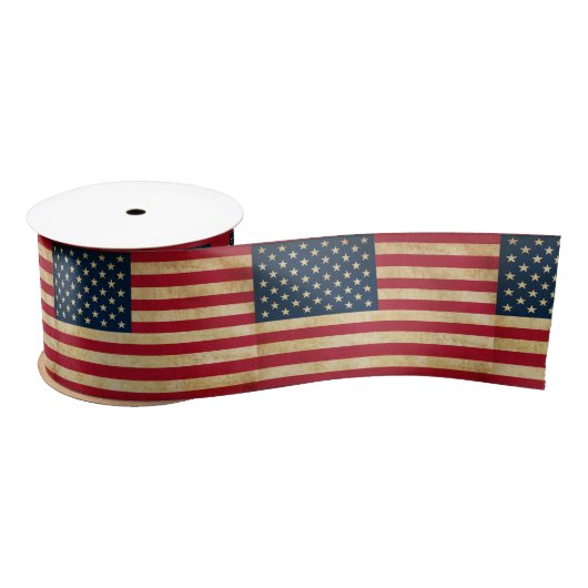 Vintage patriotische amerikanische Flagge Satinband (Spule)