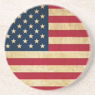Vintage patriotische amerikanische Flagge Untersetzer