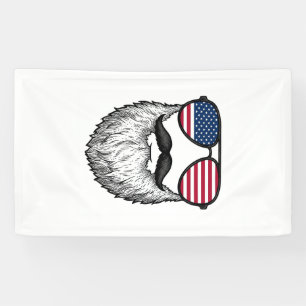 Vintage patriotische Bart-Sonnenbrille Grafik-Shir Banner