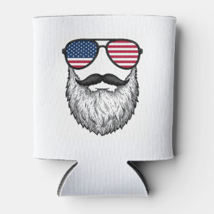 Vintage patriotische Bart-Sonnenbrille Grafik-Shir Dosenkühler