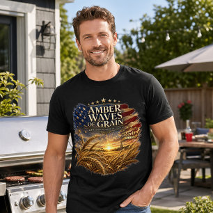 Vintage patriotische bernsteinfarbene Wellen Ameri T-Shirt