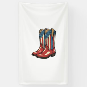 Vintage patriotische Cowgirl-Stiefel Western-Shirt Banner
