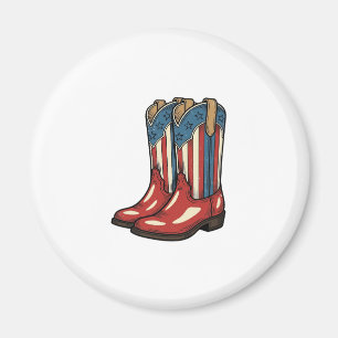 Vintage patriotische Cowgirl-Stiefel Western-Shirt Magnet